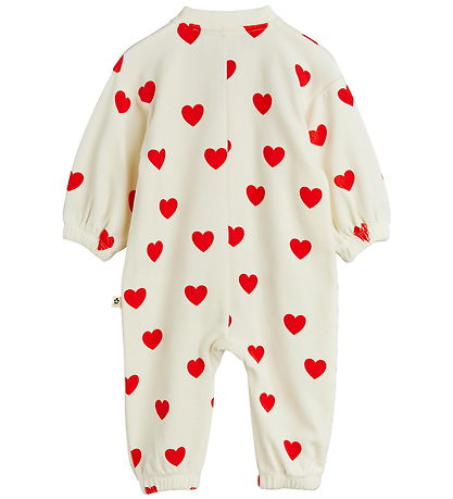 Mini Rodini Heldragt - Velour - Hearts - Hvid