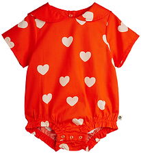 Mini Rodini Summer Romper - Hearts - Red