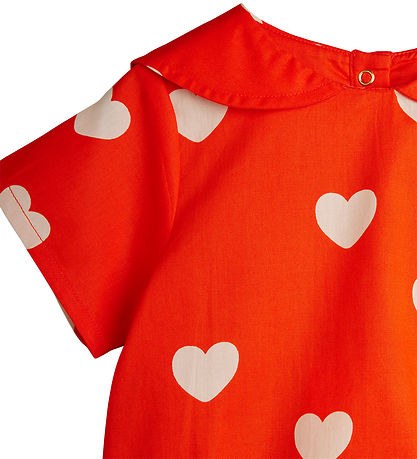 Mini Rodini Summer Romper - Hearts - Red Mini Rodini Summer Romper - Hearts - Red