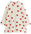 Mini Rodini Kjole - Velour - Hearts - Hvid Mini Rodini Kjole - Velour - Hearts - Hvid