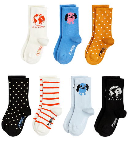 Mini Rodini Sokken - 7-pack - Hondje - Multi Mini Rodini Sokken - 7-pack - Hondje - Multi
