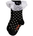 Mini Rodini Strømper - Polka Dot Frill - Sort