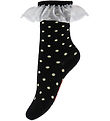 Mini Rodini Strømper - Polka Dot Frill - Sort Mini Rodini Strømper - Polka Dot Frill - Sort