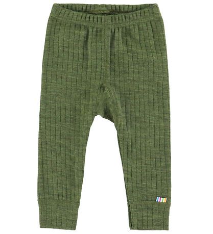 Joha Leggings - Uld - Rib - Mørk Oliven Joha Leggings - Uld - Rib - Mørk Oliven