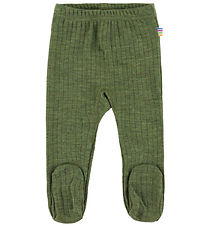 Joha Leggings m. Fødder - Uld - Rib - Mørk Oliven Joha Leggings m. Fødder - Uld - Rib - Mørk Oliven
