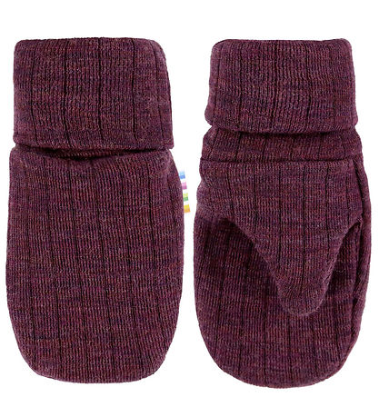 Joha Luffer - Uld - Rib - Blomme