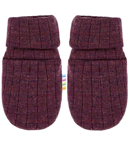 Joha Luffer - Uld - Rib - Blomme Joha Luffer - Uld - Rib - Blomme