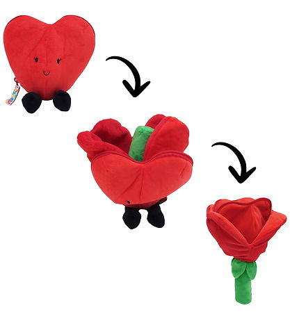 Flipetz Bamse - I love You Heart - Flower Red