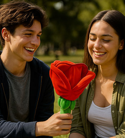 Flipetz Bamse - I love You Heart - Flower Red