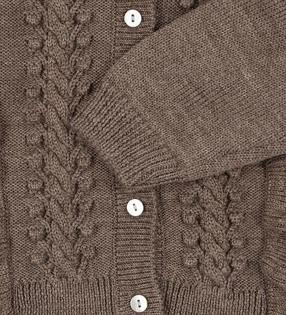 Konges Sløjd Cardigan - Uld - Strik - Fiol Frill - Brunmeleret