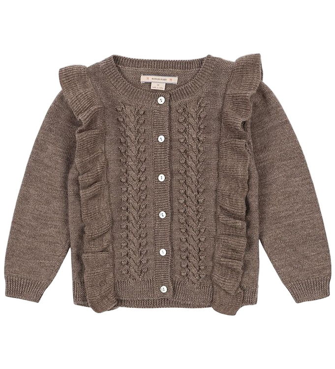 Konges Sløjd Cardigan - Uld - Strik - Fiol Frill - Brunmeleret