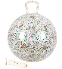 Konges Sløjd Hoppebold m. Håndtag - Glitter - Lemon - 50 cm Konges Sløjd Hoppebold m. Håndtag - Glitter - Lemon - 50 cm