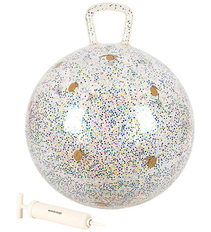 Konges Sløjd Hoppebold m. Håndtag - Glitter - Lemon - 50 cm