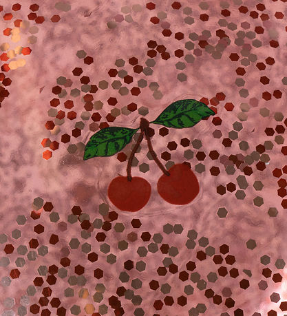 Konges Sløjd Hoppebold m. Håndtag - Glitter - Cherry - 50 cm Konges Sløjd Hoppebold m. Håndtag - Glitter - Cherry - 50 cm