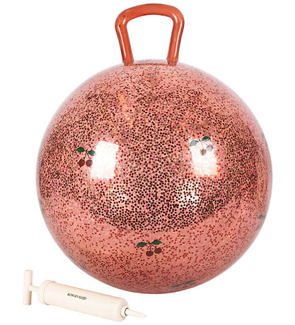 Konges Sløjd Hoppebold m. Håndtag - Glitter - Cherry - 50 cm Konges Sløjd Hoppebold m. Håndtag - Glitter - Cherry - 50 cm