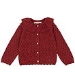 Konges Sløjd Cardigan - Strik - Red Dahlia m. Hulmønster