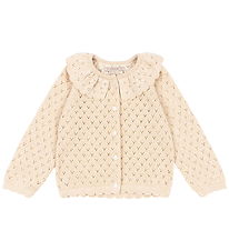 Konges Sløjd Cardigan - Strik - Buttercream m. Hulmønster Konges Sløjd Cardigan - Strik - Buttercream m. Hulmønster