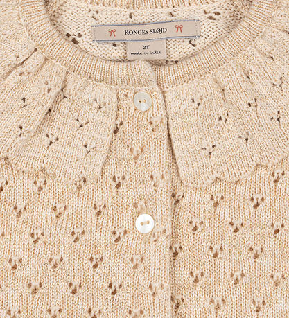 Konges Sløjd Cardigan - Strik - Buttercream m. Hulmønster