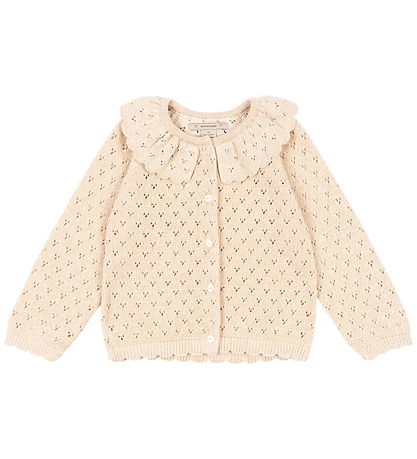 Konges Sløjd Cardigan - Strik - Buttercream m. Hulmønster