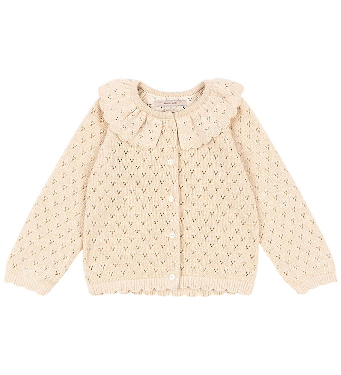 Konges Sløjd Cardigan - Strik - Buttercream m. Hulmønster