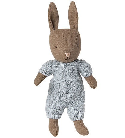 Maileg Hare - Micro - Strikket Dragt - Brun/Blå Maileg Hare - Micro - Strikket Dragt - Brun/Blå
