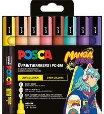 Posca Tuscher - PC-5M - 8 stk. - Manga Hero Posca Tuscher - PC-5M - 8 stk. - Manga Hero