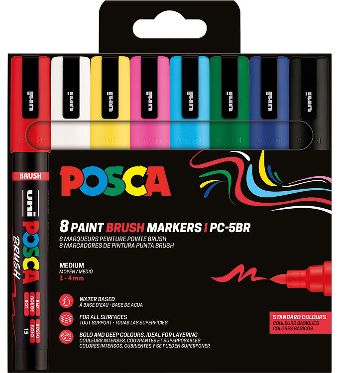 Posca Tuscher - PC-5BR - 8 stk. - Multifarvet