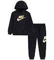 Nike Sweatsæt - Black/Metallic Gold