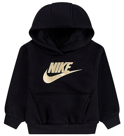 Nike Sweatsæt - Club - Black/Metalic Gold