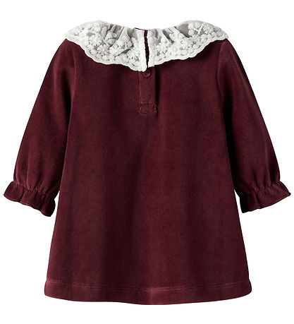 Name It Kjole - Velour - NbfRoxy - Burgundy Name It Kjole - Velour - NbfRoxy - Burgundy