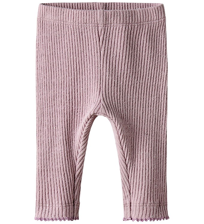 Name It Leggings - Rib - NbfRosally - Keepsake Lilac m. Glimmer