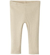Name It Leggings - NbfRosally - Rib - Cement Name It Leggings - NbfRosally - Rib - Cement