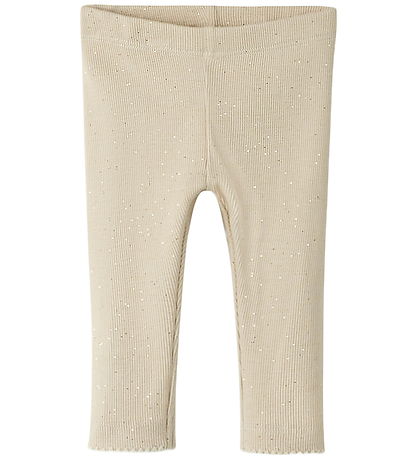 Name It Leggings - NbfRosally - Rib - Cement Name It Leggings - NbfRosally - Rib - Cement