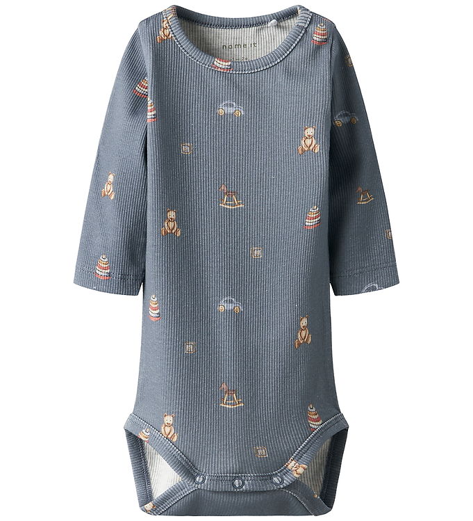 Name It Body Flint Stone i Rib Med Legetøjsprint - Str. 6m 68cm