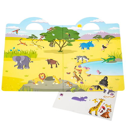 Melissa & Doug Klistermærker - Genanvendelig - 42 Stk. - Safari