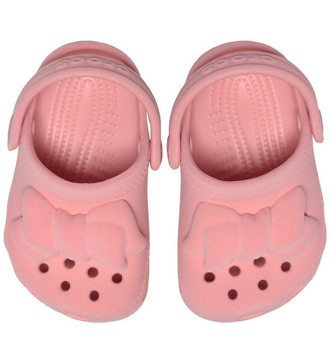 Crocs Sandaler - Crocs Littles Velvet Bow - Powder Pink