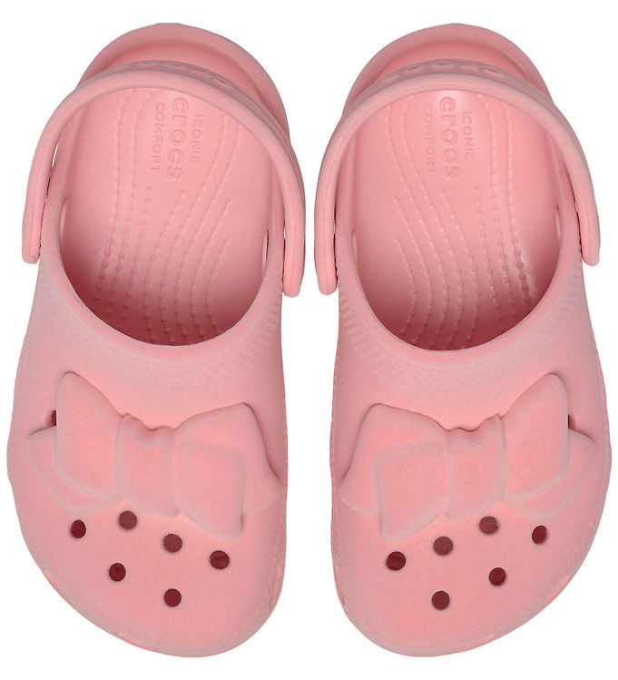 Crocs Sandaler - Classic Velvet Bow Clog T - Powder Pink