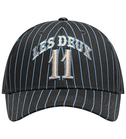 Les Deux Baseball Kasket - Blake W Pinstripe - Raven Grey