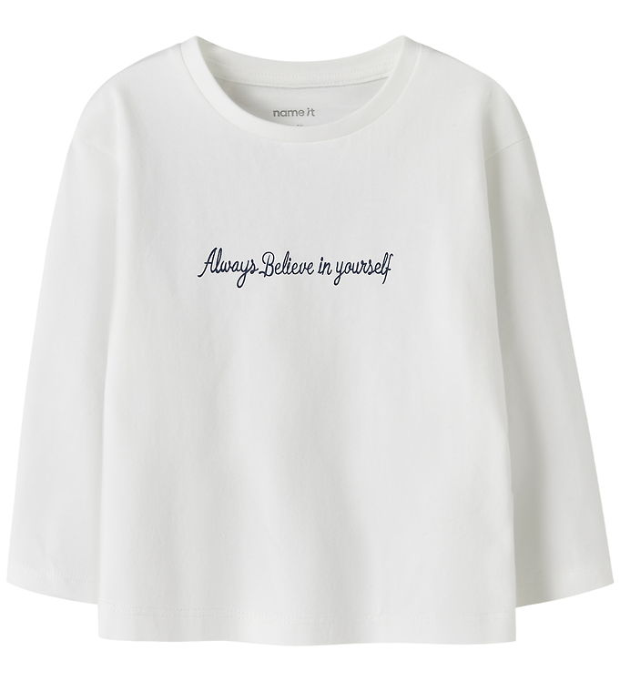 NAME IT Langærmet Bluse Rearaja Bright White