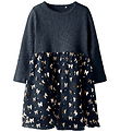 Name It Kjole - Rib/Tyl - NmfRosally - Navy Blazer m. Print