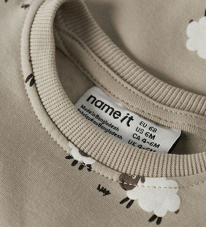 Name It Sweatshirt - NbmVimmer - Island Fossil/Sheep
