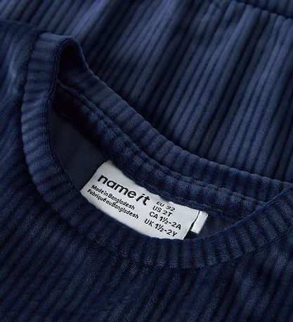 Name It Bluse - NmfVeloa - Velour - Navy Blazer Name It Bluse - NmfVeloa - Velour - Navy Blazer