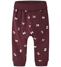Name It Sweatpants - NbfVimone - Burgundy/Bow