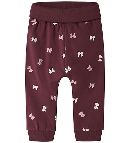 Name It Sweatpants - NbfVimone - Burgundy/Bow Name It Sweatpants - NbfVimone - Burgundy/Bow