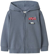 Name It Cardigan m. Hætte - NmmVoltinus - Flint Stone/Fire Truck