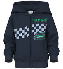 Name It Cardigan m. Hætte - NmmVoltinus - Navy Blazer/Racing