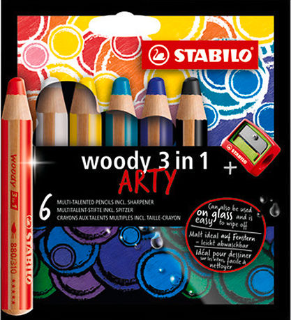 Stabilo Farveblyanter - Woody - 3-i-1 - Arty - 6 stk. - Multifar Stabilo Farveblyanter - Woody - 3-i-1 - Arty - 6 stk. - Multifar