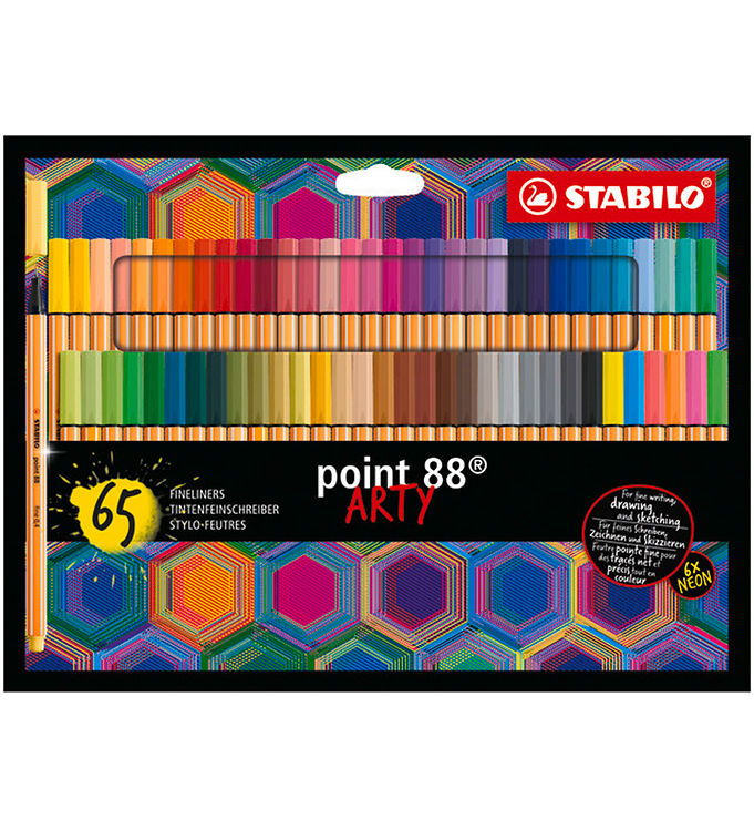 STABILO - Pen 88 fineliner ARTY cardboard wallet of 65 colors