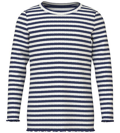 Name It Bluse - NmfVemma - Cloud Dancer/Beacon Blue Stripe