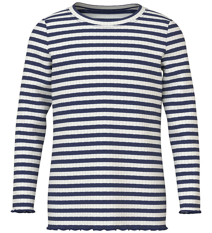Name It Bluse - NmfVemma - Cloud Dancer/Beacon Blue Stripe